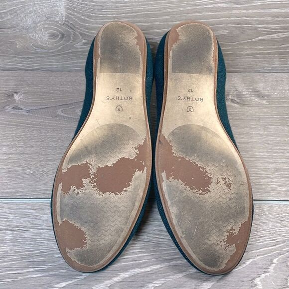Rothy’s “The Loafer” Wintergreen Wool Blend Women’s Sz 12/EU 43 Slip On Loafers - Picture 7 of 11